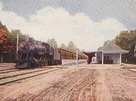 GRI Depot at Wequetonsing MI with train